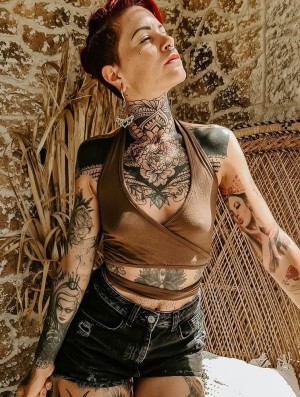 Toonzshop Zuma Crop Top Topjes Dames Taupe | 894601-WYN